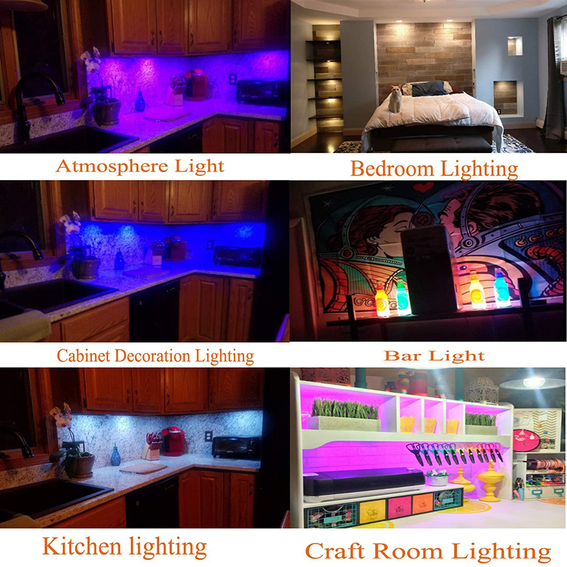 DC12V 3W/PCS 4PCS RGB+Daylight White/RGB Color Changing Under Cabinet LED Puck Light Kit, With 2.4G Touch Remote WIFI Control